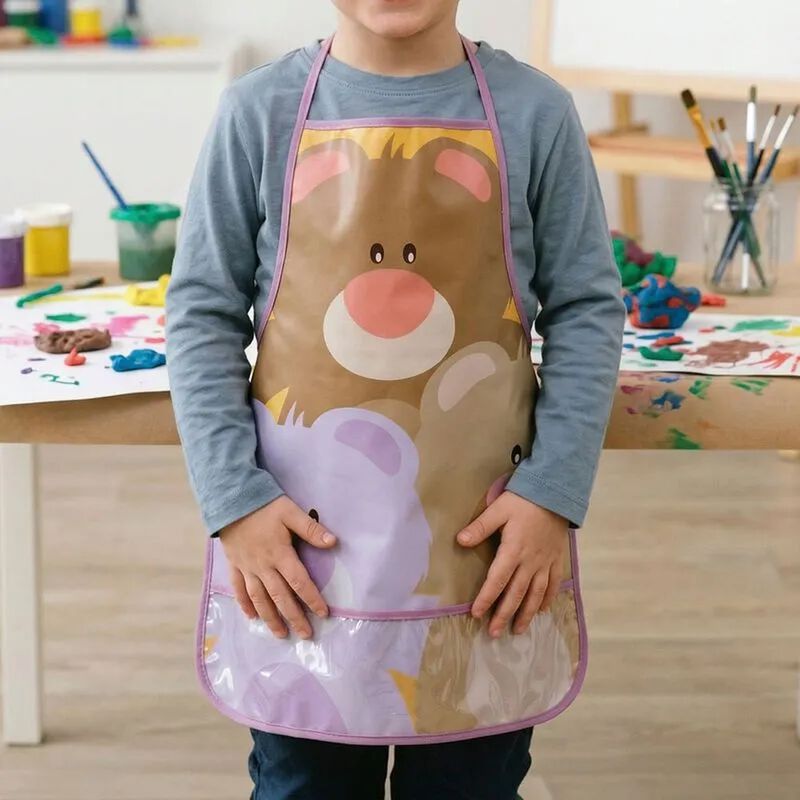 Mandil Infantil Bolsillo Impermeable Osos 37x32... image number null