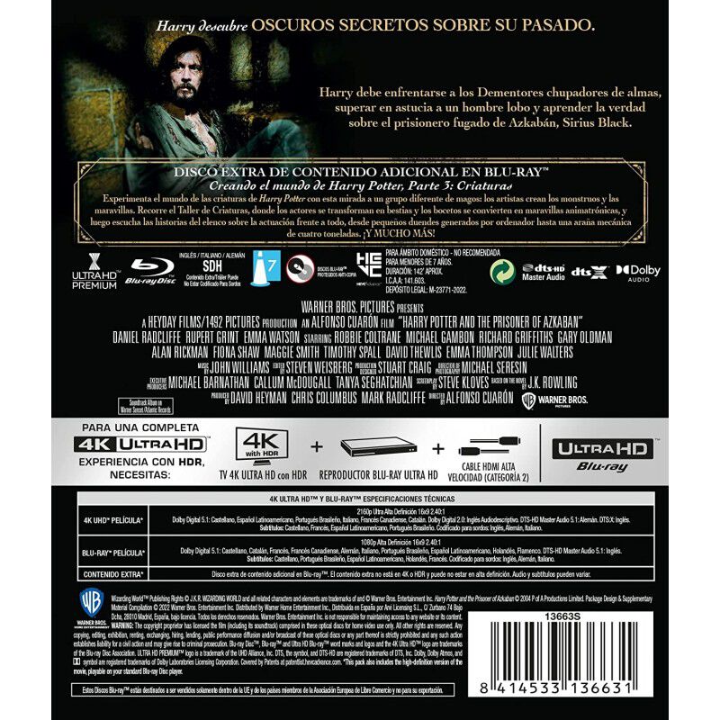 Harry Potter. El Prisionero De Azkaban [4k Uhd,... image number null