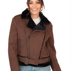 Chamarra Mujer Peluche En Cuello Alta Calidad Chocolate Roosevelt A293