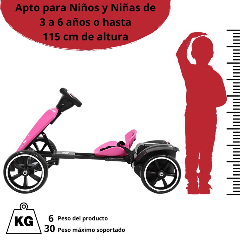 Montable Electrico para Ni&ntilde;os Go Kart Luz Sonid... image number null