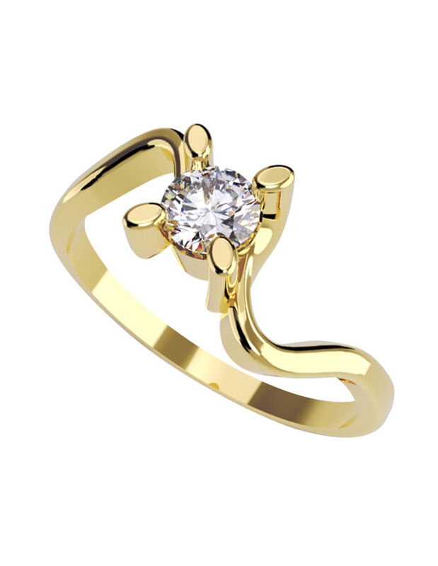 Anillo de Compromiso en Oro Amarillo 14K con Ci... image number null