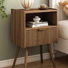 Mesita De Noche Moderna Nightstand Joonee Con Almacenamiento En Nogal