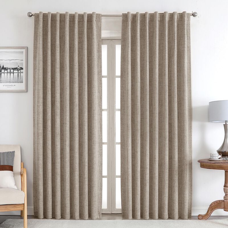 Cortinas Joydeco Blackout De Lino 100% Opaco, 2... image number null