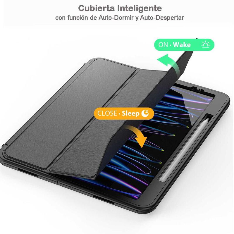 Funda TEKKU Flip para iPad Pro 12.9 Negra A2436... image number null