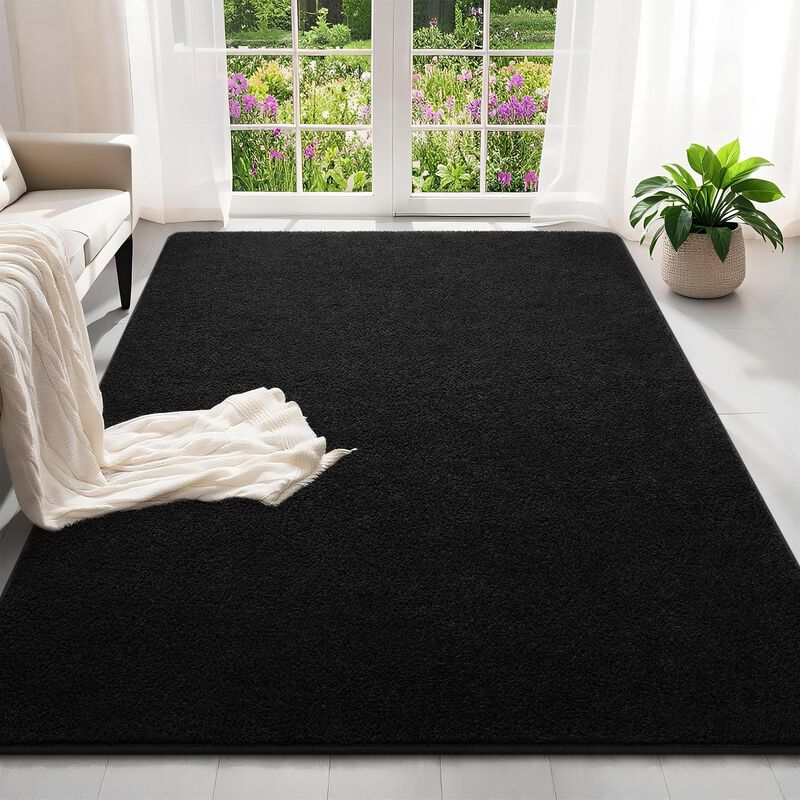 Alfombra De &Aacute;rea Woottpe 183 &times; 274 cm Negra Lav... image number null