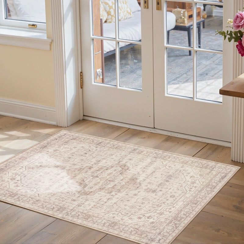 Alfombra De Entrada Lavable Rosa 61 &times; 91 cm &ndash; R... image number null