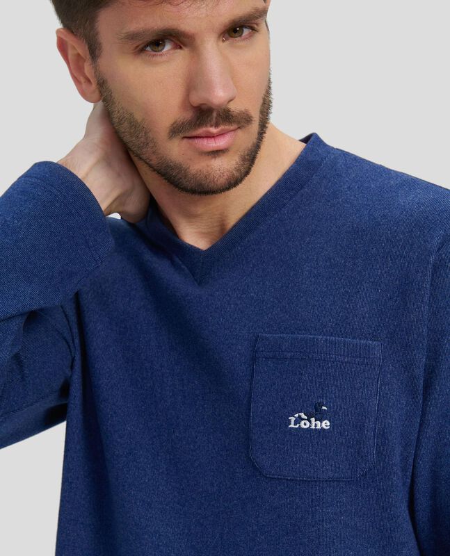 Pijama Liso de Hombre Azul Marino image number null