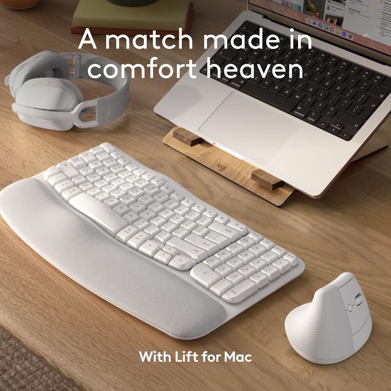 Teclado Ergon&oacute;mico Inal&aacute;mbrico Logitech Wave Ke... image number null