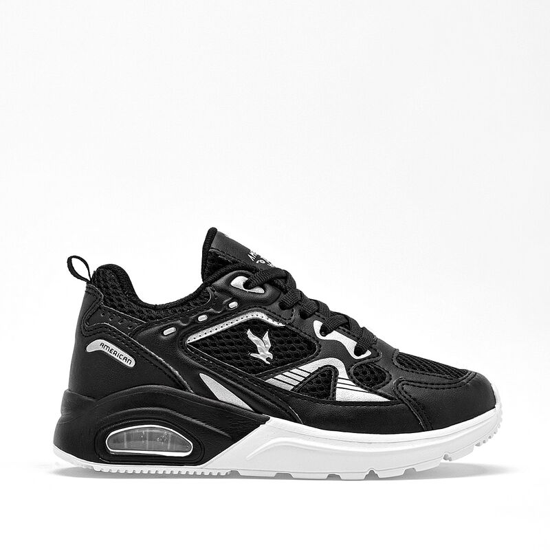American Fire tenis para ni&ntilde;a negro plata cod 1... image number null
