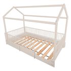 Cama Casa de Madera Montessori Individual Gris Claro Duduk