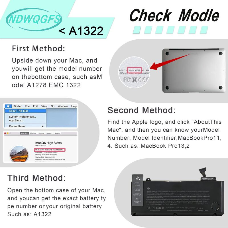 Bater&iacute;a Ndwqgfs A1278 A1322 Para Macbook Pro 13... image number null