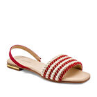 Liz mariana Sandalia para mujer rojo blanco oro