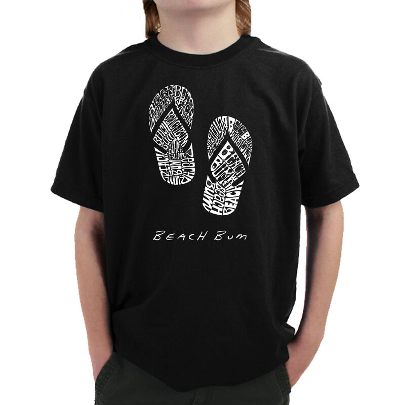 Camiseta Word Art Para Ni&ntilde;o - BEACH BUM - Negro image number null