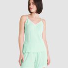 Pijama Corto de Tirantes con Estampado de Topitos Verde