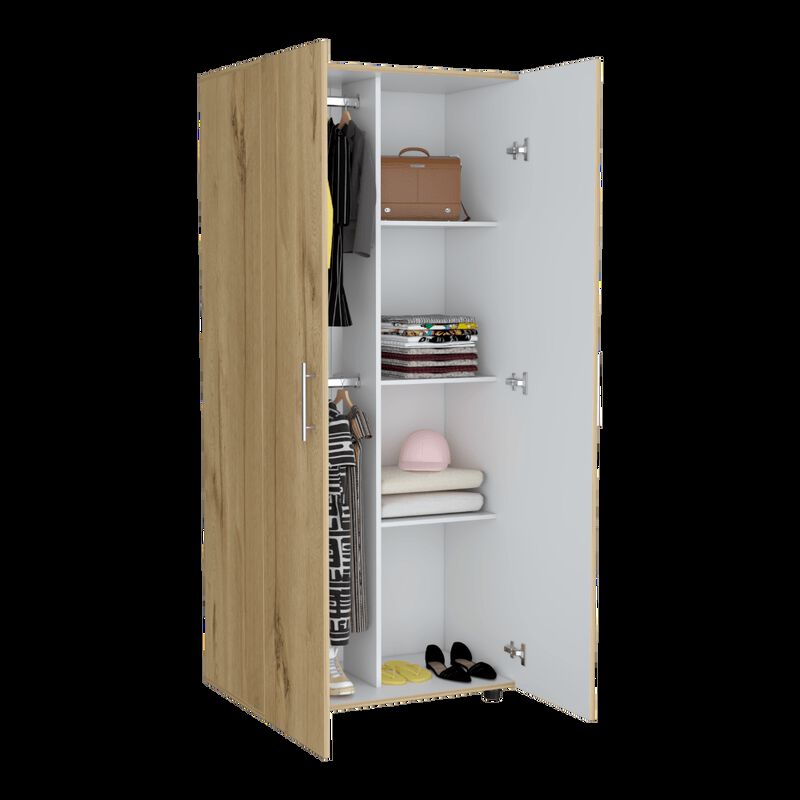 Closet Derek Café Claro y Blanco Virtual Mueble... image number null