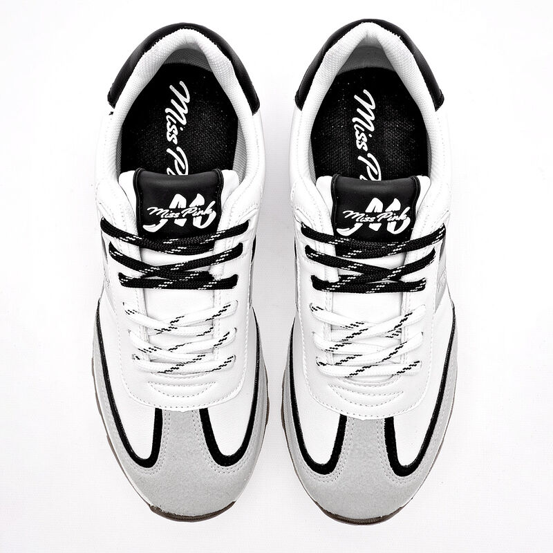 Miss Pink tenis para mujer blanco negro plata c... image number null