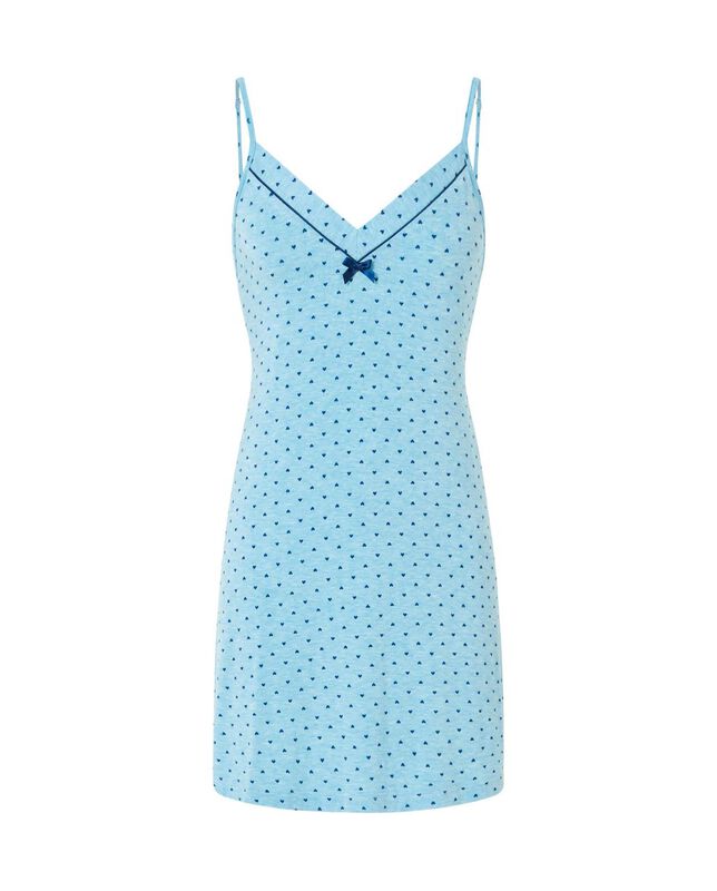 Camis&oacute;n Corto de Mujer con Corazones Turquesa image number null