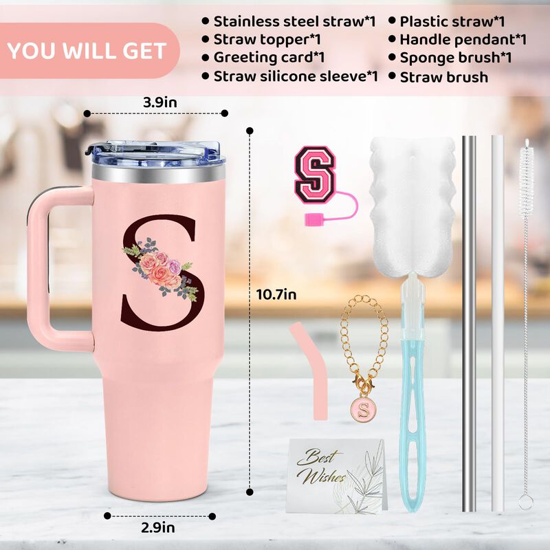 Vaso T&eacute;rmico Aiheart 1,2 l Rosa Con Monograma Y... image number null