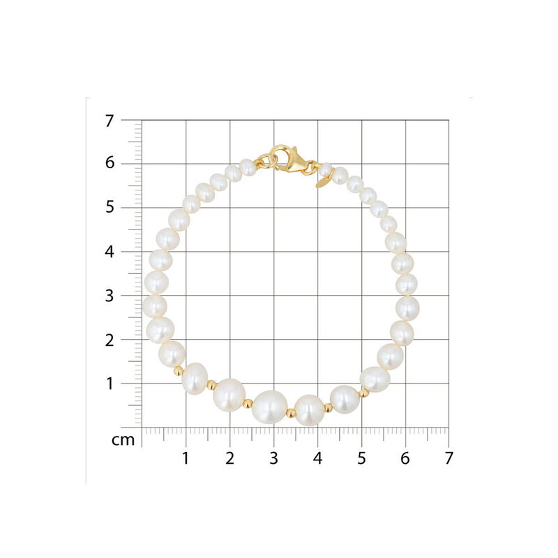 Pulsera Oro 14k Con Perlas Blancas En Disminuci... image number null