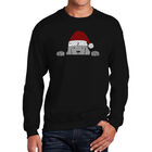 Sudadera De Cuello Redondo Word Art Para Hombre - Perro Navide&ntilde;o Asom&aacute;ndose - Negro