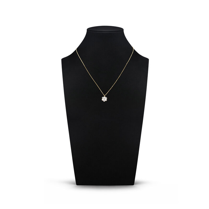 Dije Flor Oro Amarillo 14k Con Zirconias | Bizz... image number null