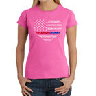 Camiseta Word Art Para Mujer - American Woman- Rosa