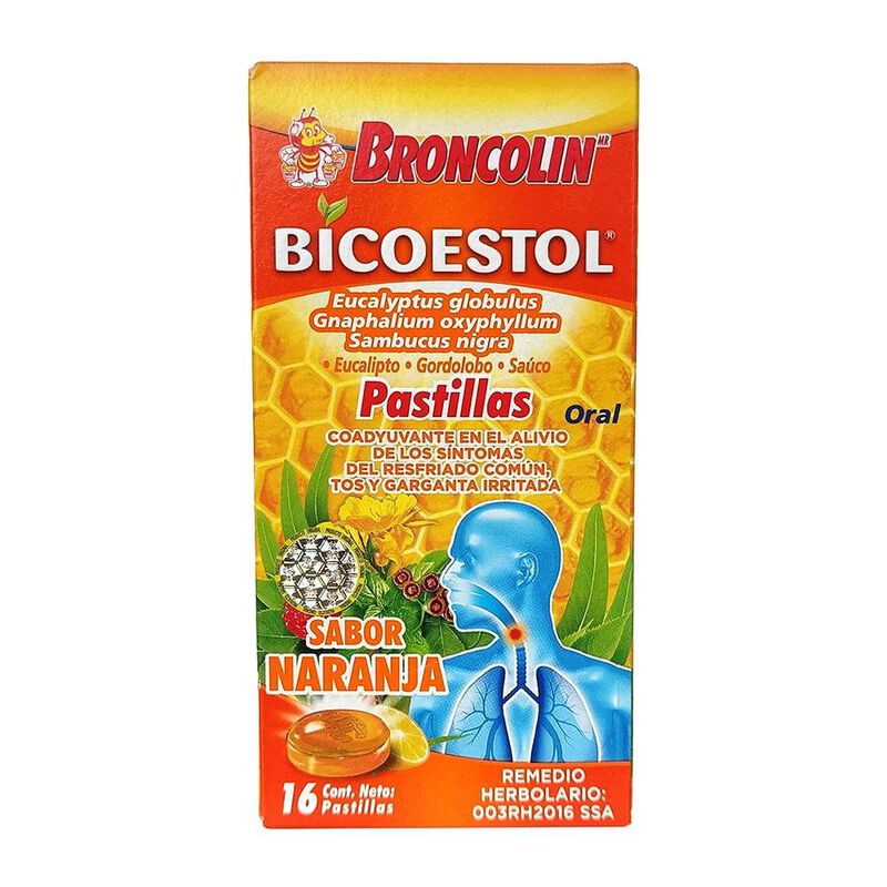 Broncolin Bicoestol Naranja - 16 Pastillas image number null