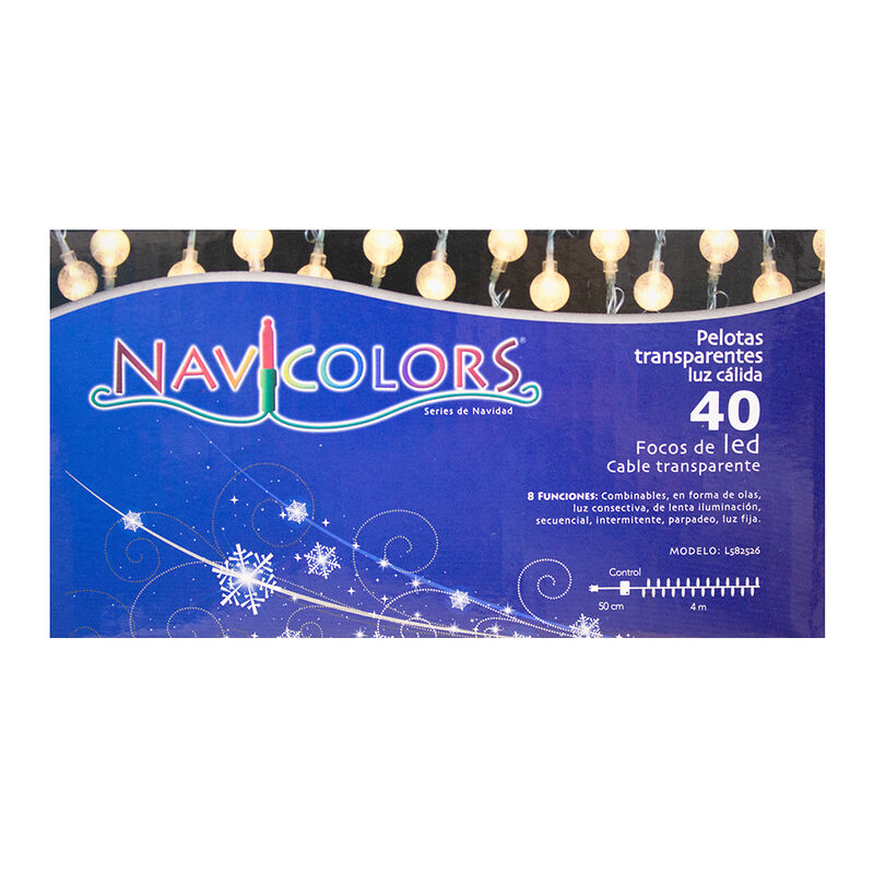 Serie tipo Esfera Luces LED C&aacute;lida 40 focos cab... image number null