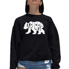 Sudadera De Cuello Redondo Word Art Para Mujer - Explore - Negro