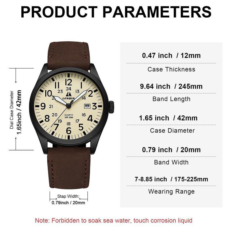 Reloj Ln Lenqin 38 mm Anal&oacute;gico De Cuarzo Con F... image number null