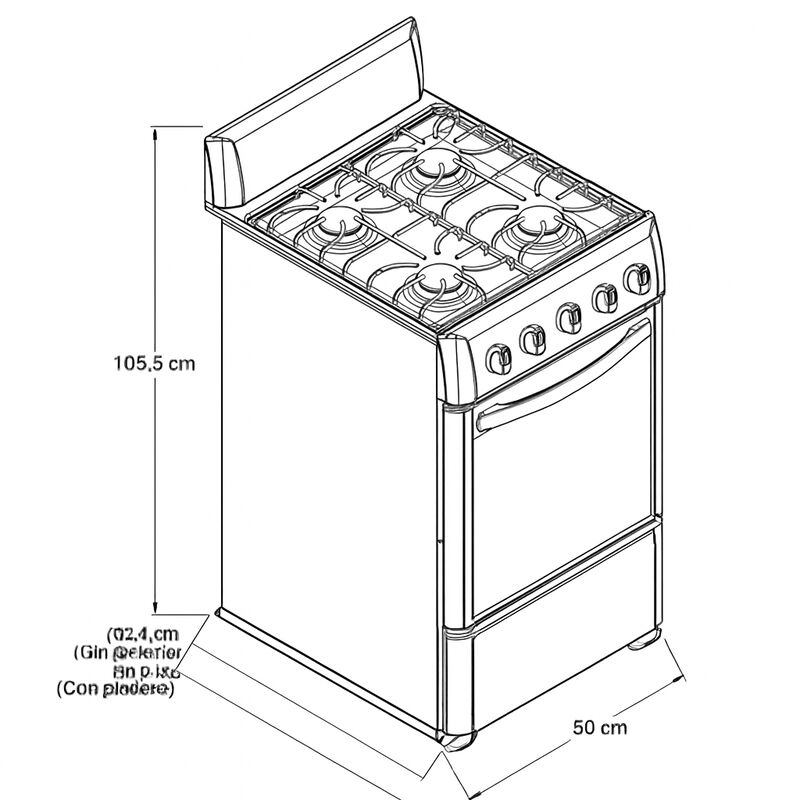 Estufa Al Piso Gas Acros NAW1001B Negro image number null