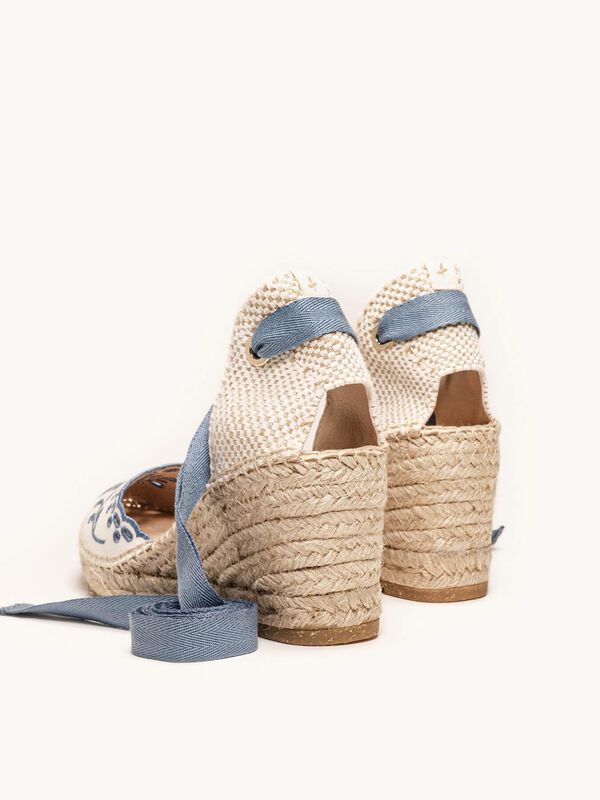 Alpargata de Cu&ntilde;a Media Romero Azul Jeans Borda... image number null