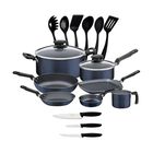 Bater&iacute;a De Cocina Tramontina Malta 18 Piezas Azul 32300466