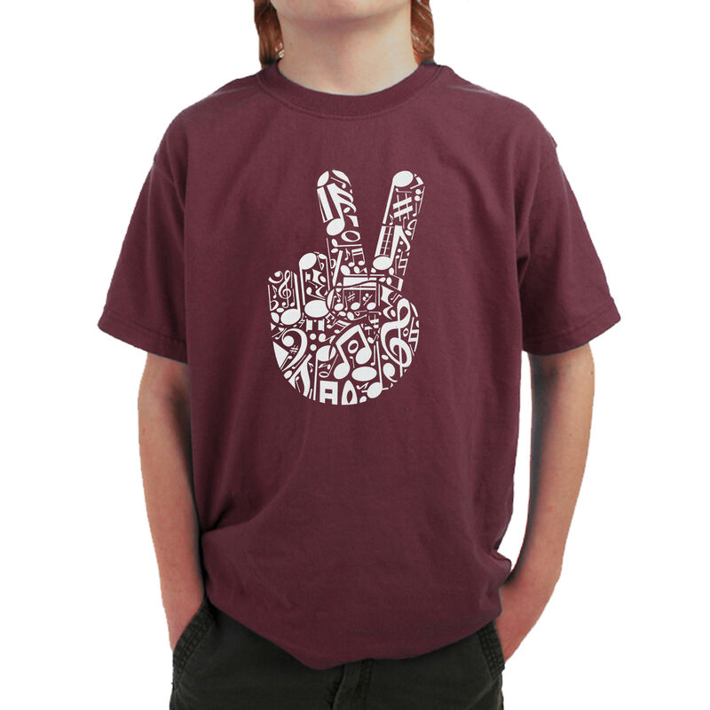 Camiseta Word Art Para Ni&ntilde;o - Dedos de Paz Musi... image number null