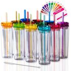 Vaso De Bebida Strata Cups 473 ml Pack De 12 Con Tapas Y Pajillas