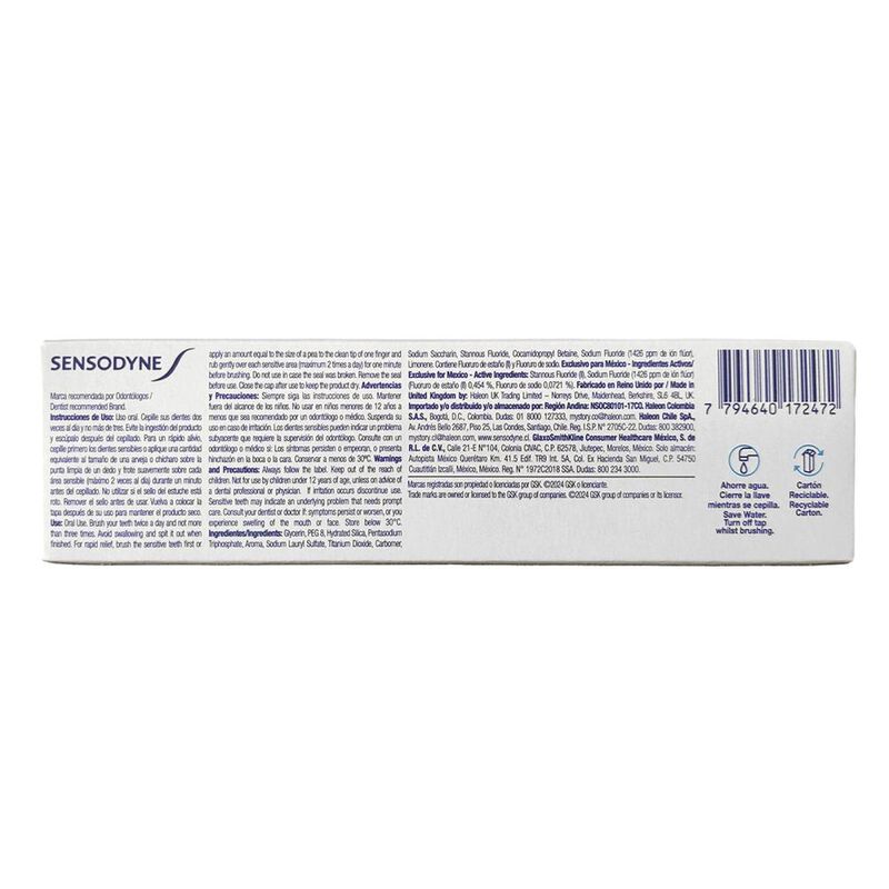 Sensodyne Rapido Alivio Blanqueador Pasta Denta... image number null