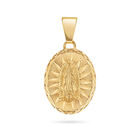 Medalla Ovalada Oro Amarillo 14K Virgen De Guadalupe 15Mm