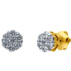 Broqueles Oro Amarillo 14k Con 25 Pts De Diamante