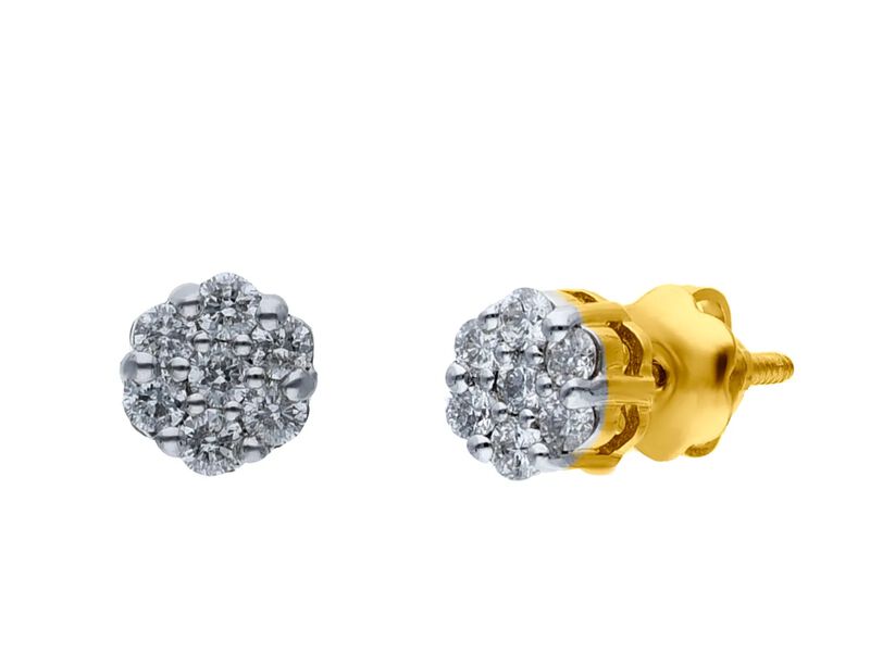 Broqueles Oro Amarillo 14k Con 25 Pts De Diaman... image number null