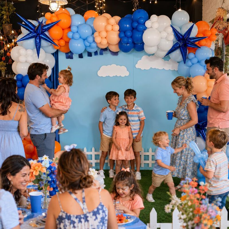Globos Hilavo 60 Unidades 30 Cm Azul Y Naranja image number null