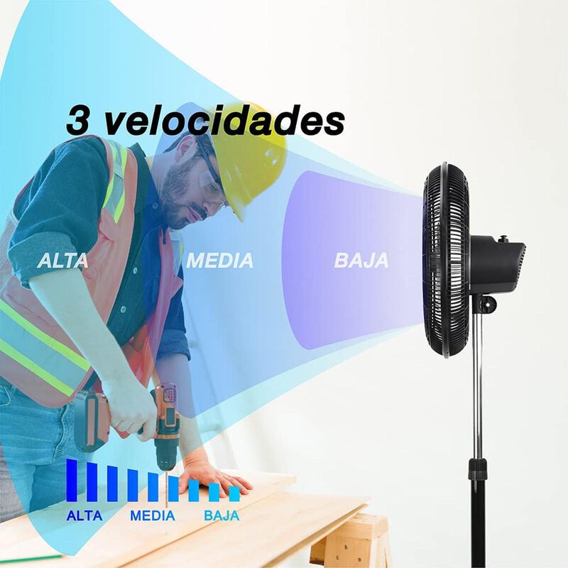 Ventilador Pedestal Mytek 3404 18 Pul 5 Aspas 1... image number null