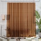 Cortina De Ducha Amazerbath Premium Eva Transparente Marr&oacute;n Impermeable