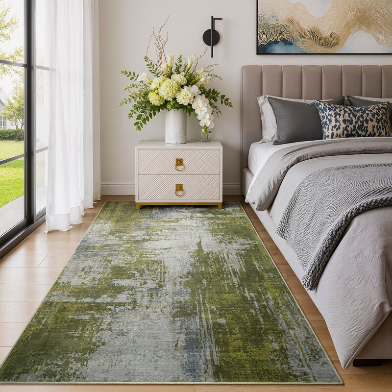 Alfombra Merelax 91 cm X 152 cm Verde Lavable image number null