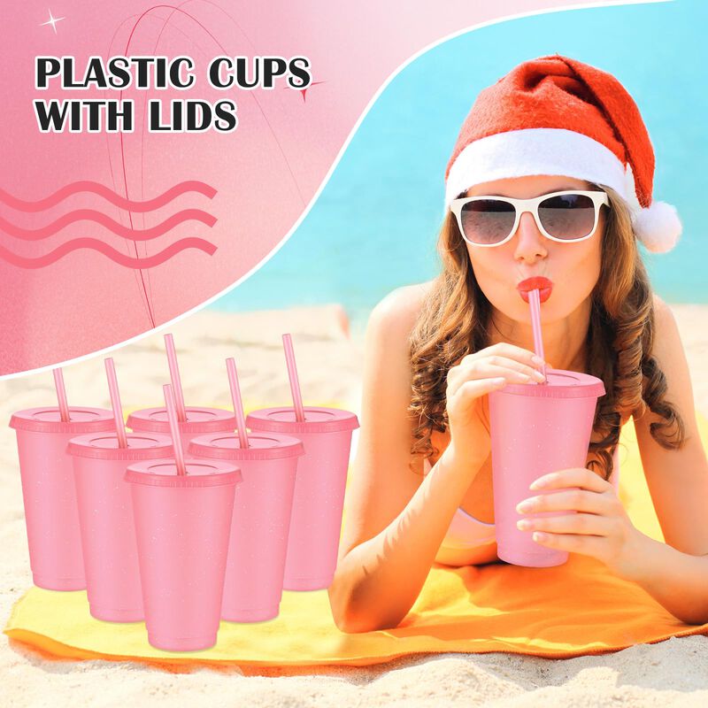Vaso De Bebida Uiifan 470 ml (paquete De 6) Ros... image number null