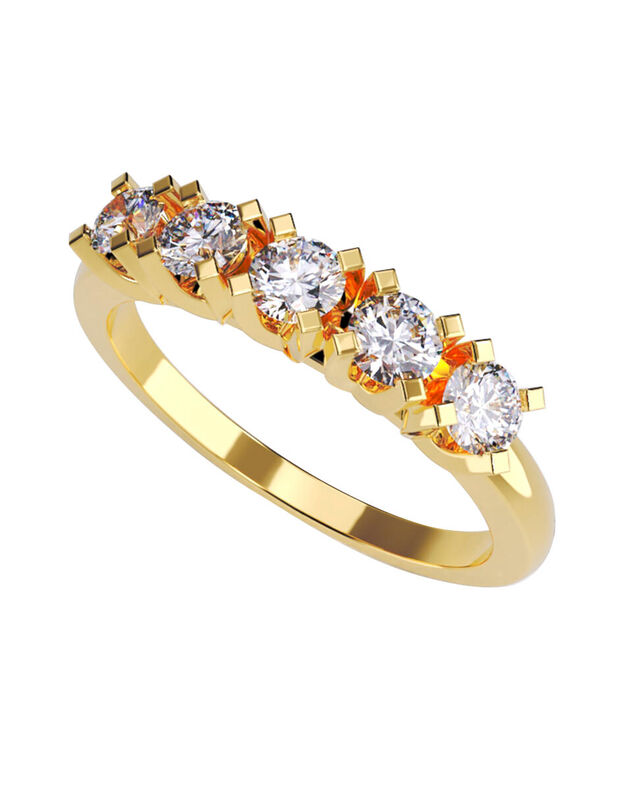 Anillo de Compromiso en Oro Amarillo 14K con Ci... image number null