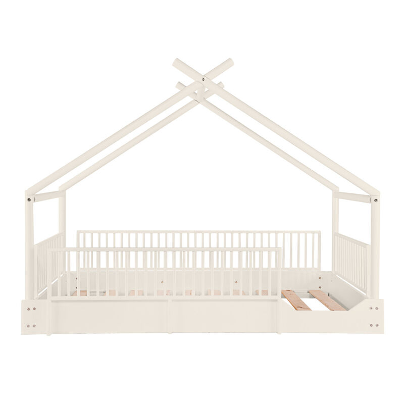 Cama Moderna Montessori de Madera con Barandale... image number null