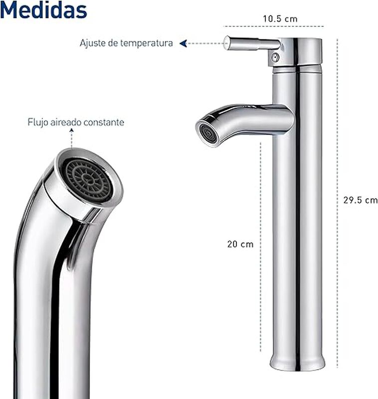 Grifo Monomando para Lavabo de Baño Plata image number null