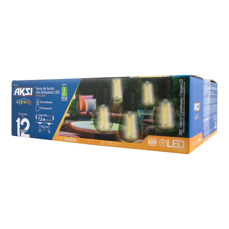 Guirnalda LED Aksi Exteriores con 12 Focos 1W 7... image number null