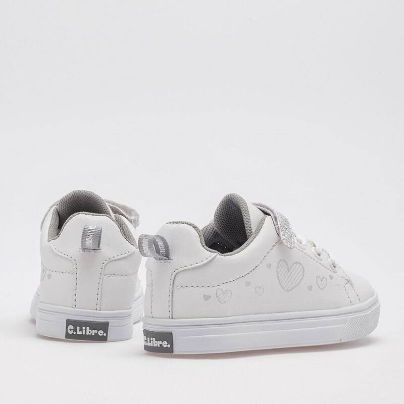 C>libre Tenis Para Preescolar Ni&ntilde;a Blanco Plata... image number null