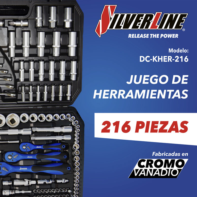 JUEGO DE HERRAMIENTAS SIILVERLINE DE 216 PZ image number null